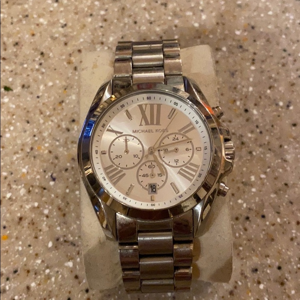 Silver & white tone men’s watch